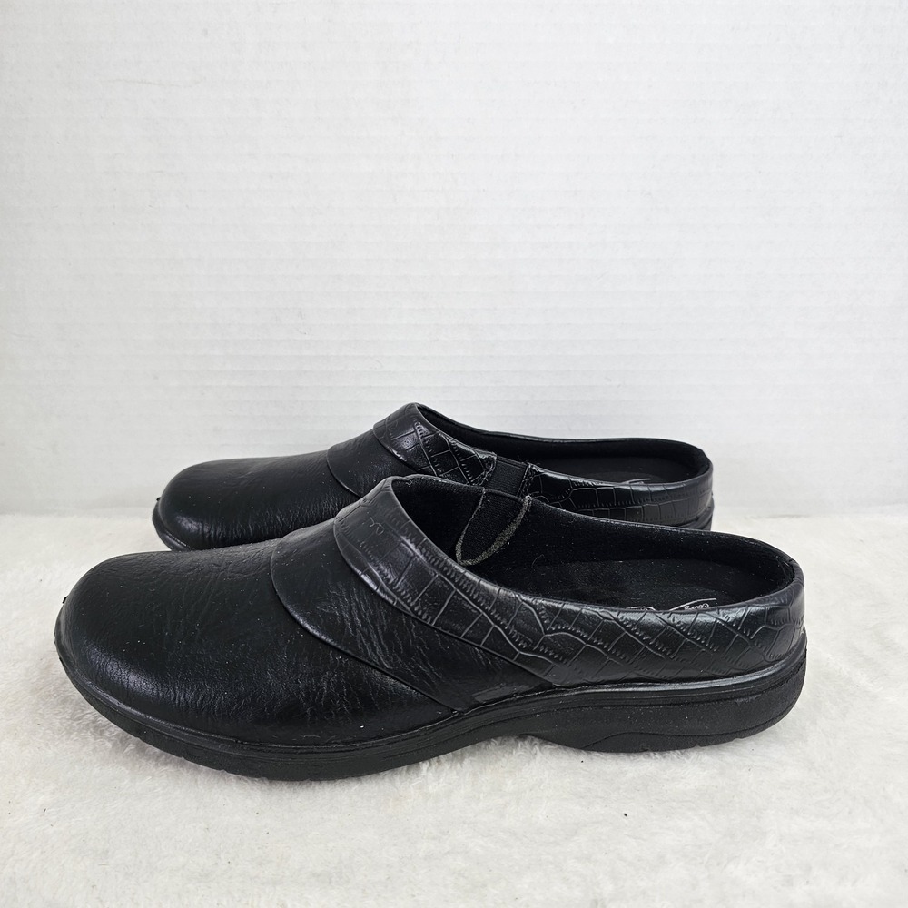 Easy Street Clog Casual Shoes Black Women's 8.5M Leather Slip-On - Picture 1 of 8